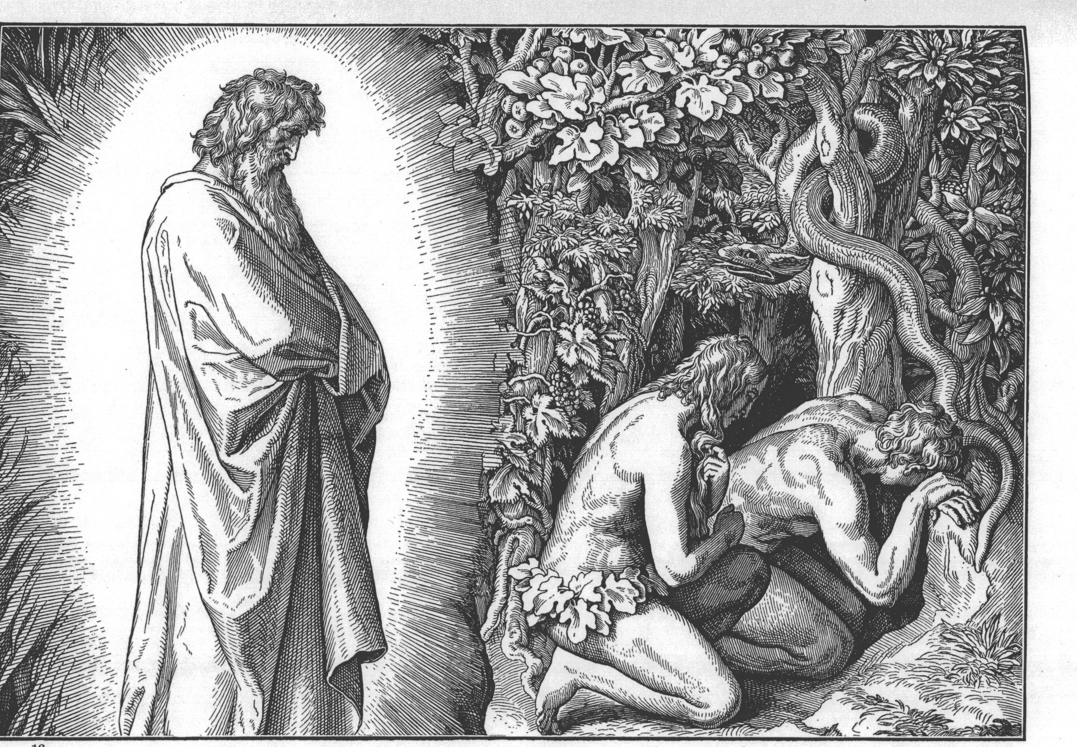 Адам и ева арт рисунок